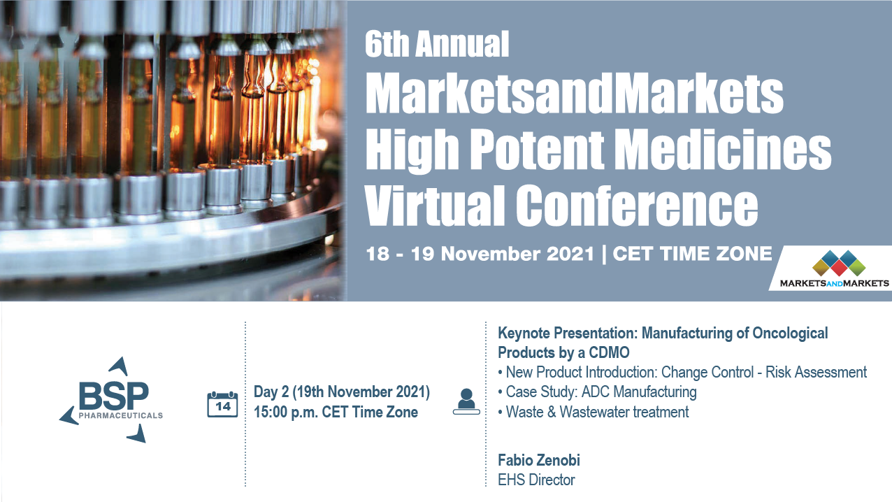 6th MarketsandMarkets High Potent Medicines Virtual Converence